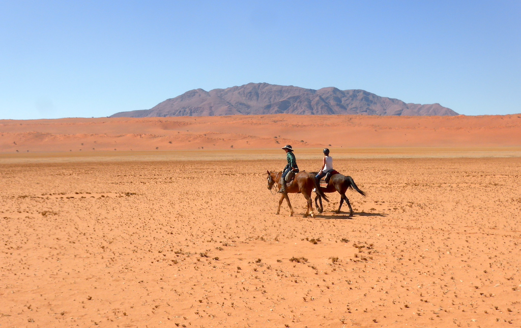 The Namib Desert, in Namibia, one of the most fascinating places in the world to ride a horse.